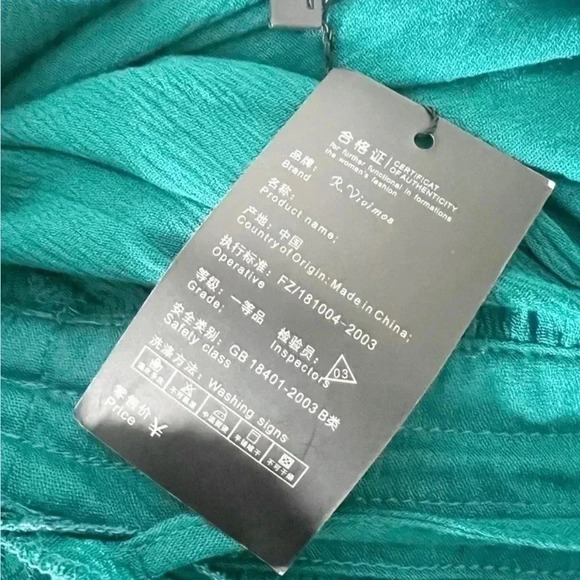 NWT R.Vivimos Teal Summer Halter Deep V Neck Mini Dress, Size Medium - Picture 9 of 10